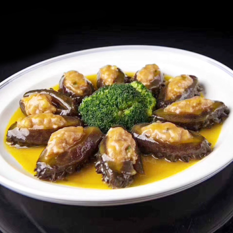 扣素海参鱼浆素刺参酒店特色食材饭店菜素参塞肉冷冻半成品