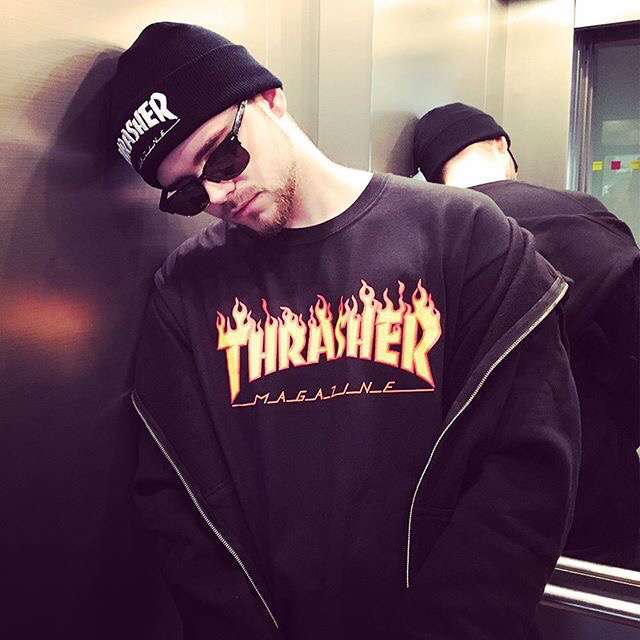 正品现货 Thrasher Flame火焰短袖T恤男女宽松正品现货美版情侣潮 - 图0