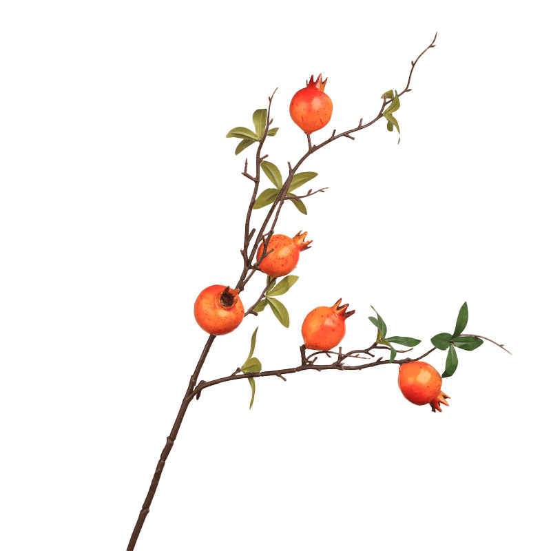 仿真花假花摆设石榴花摆件柿子果树枝干花客厅玄关餐桌花艺装饰花,淘宝优惠券,粉丝福利购,淘宝优惠卷