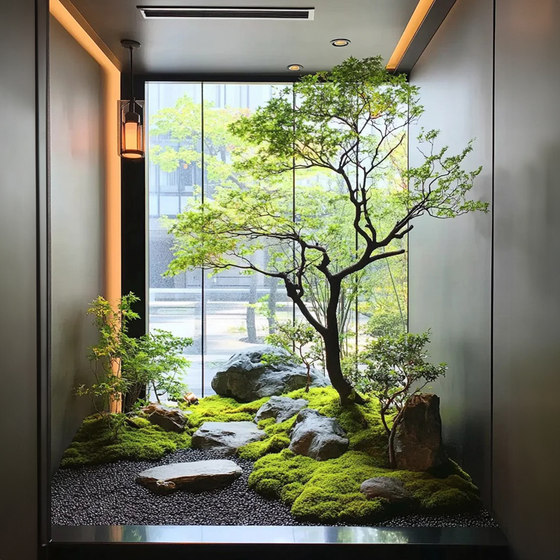 Artificial flower tree decoration bionic green plant landscaping combination