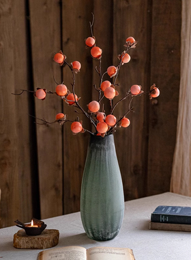 柿子仿真花柿如意装饰摆件