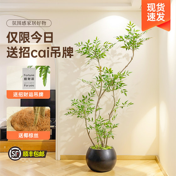 Simulated green plants indoor living room sofa side green plant potted plants