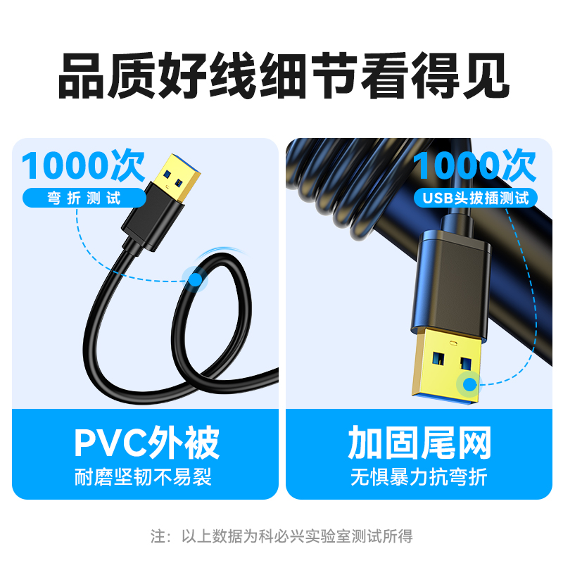 科必兴 usb3.0延长线公对母1米2米3米加长2.0接口数据线高速手机充电网卡打印机电脑连接优U盘鼠标键盘转接头-图2