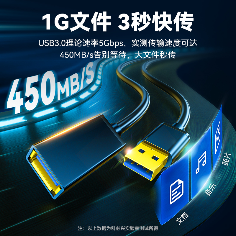 科必兴 usb3.0延长线公对母1米2米3米加长2.0接口数据线高速手机充电网卡打印机电脑连接优U盘鼠标键盘转接头 - 图0