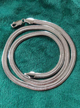 质感厚重意大利扁蛇骨链S925银
