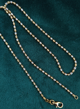 高级感彩银双色短棍项链