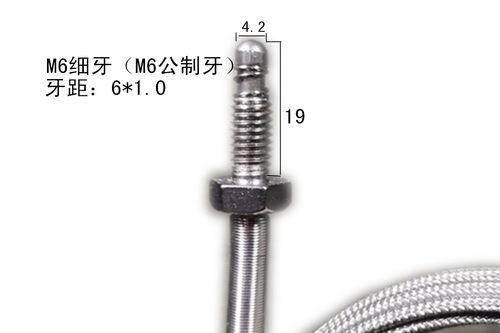 正品K型华菱HUALIN非接地绝缘M6螺丝头热电偶感温线温度传感器 - 图1
