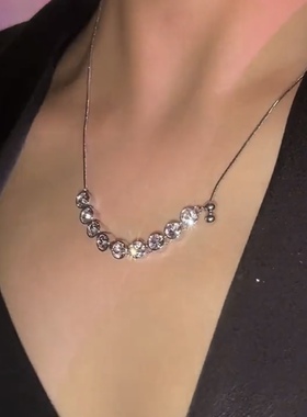 y字项链ins简约夏天流苏闪钻锆石锁骨链2025年新款个性设计感女