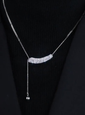 东大门网红锆石新款潮毛衣链