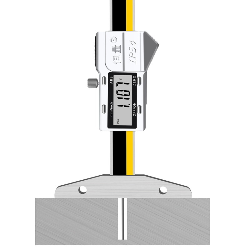 恒量细杆带表数显深度尺0-50 0-100 0-150mm0.01小孔针测头深度尺 - 图2