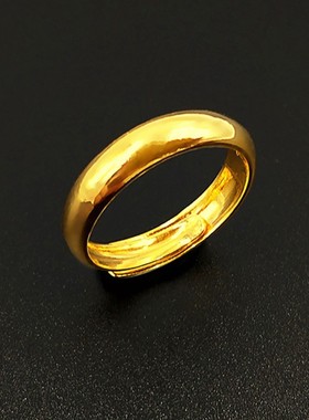 仿黄金泰国光面新娘结婚情侣对戒