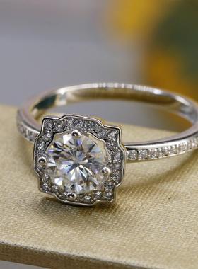 1克拉莫桑钻戒指女婚庆情人礼物