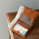 Cowhide gold short wallet for women
