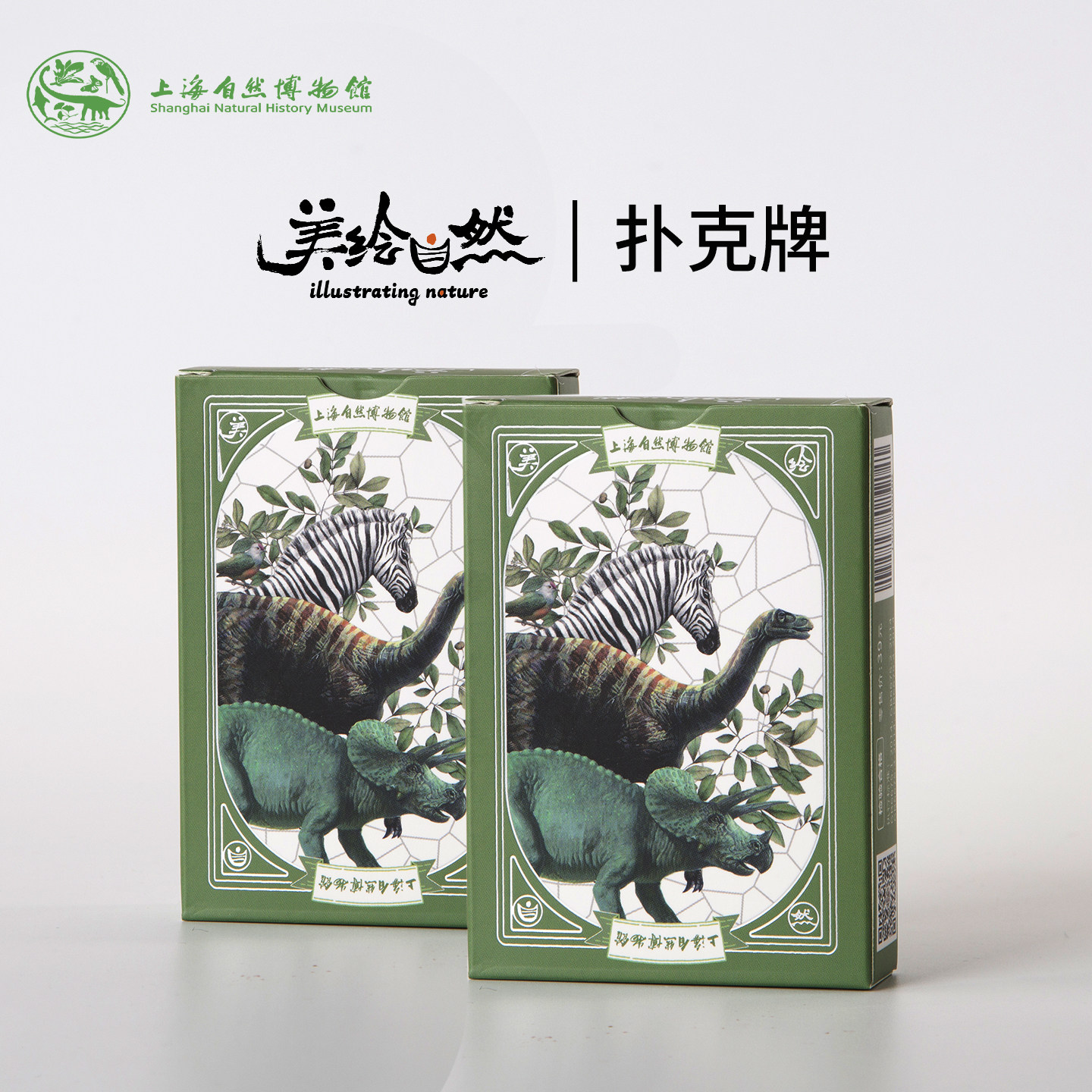 上海自然博物馆文创扑克牌 美绘自然文艺/生命长河艺术纸牌礼品
