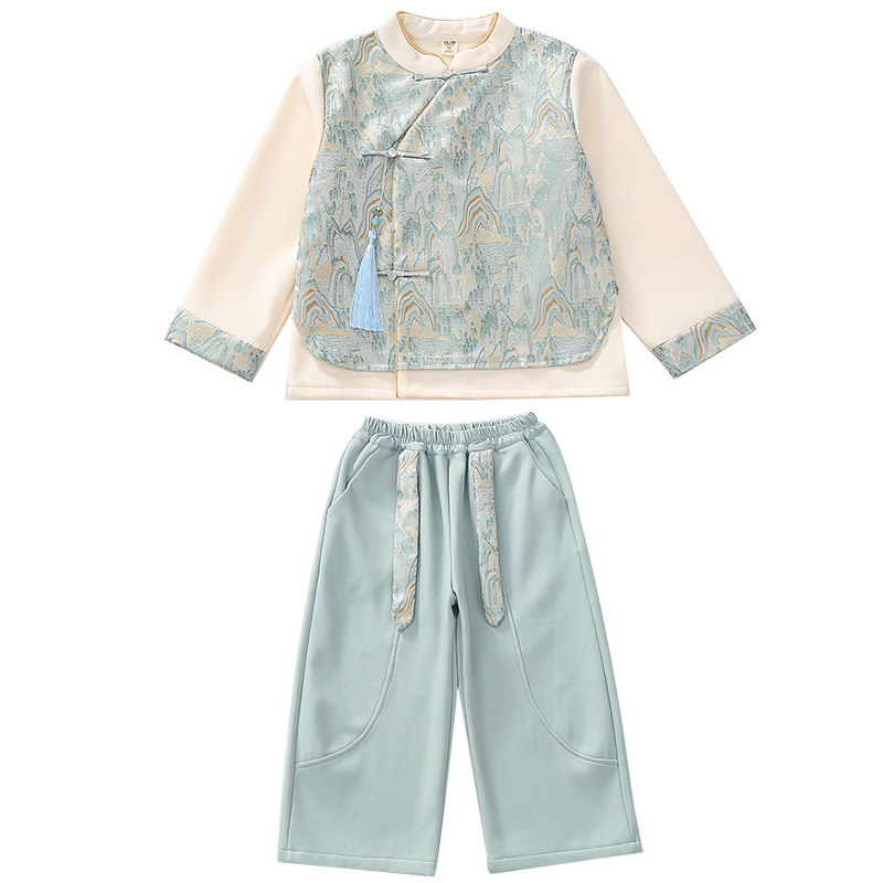 男童汉服套装2025新款秋冬款儿童演出服唐装加绒拜年服女童表演服,淘宝优惠券,粉丝福利购,淘宝优惠卷