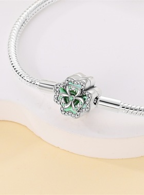 代发跨境速卖通DIY饰品配件高级新款铜镀银四叶草海星贝壳手链