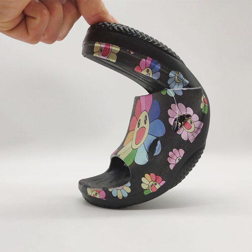 夏季VEBLEN女拖鞋eva轻便凉拖鞋印花朵黑色托鞋女款超轻环保无味 - 图2