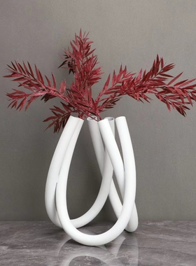 现代简约创意烤漆铁艺花器餐桌客厅书房家居软装饰品电视柜摆件