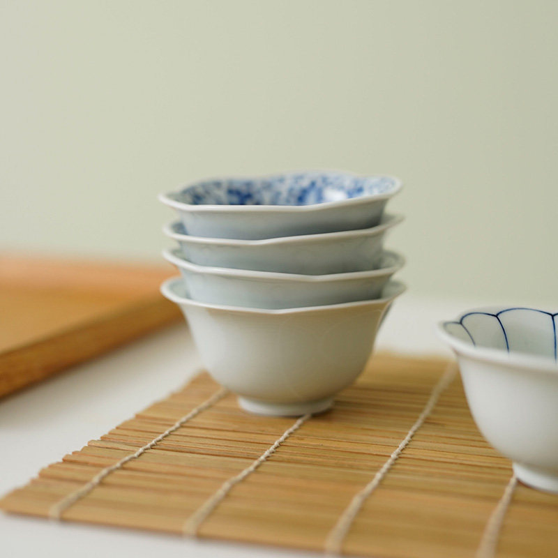 日本进口餐具波佐见烧陶瓷花型小付手工制作花纹小碗小食碗仪式感 - 图2