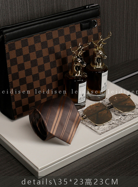 【商务男士衣柜】样板房衣帽间意式轻奢衣柜衣服皮鞋软装咖色主题