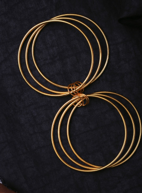 足银镀金三生三世线圈手镯