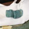 Natural grade A hazardous material blue water material carved small flower ring ring men and women jade ring jewelry