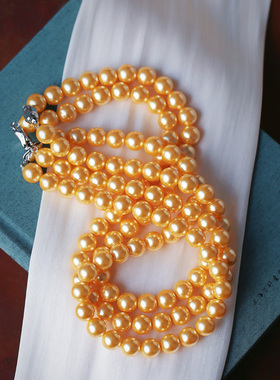 施家同款金色贝珠项链