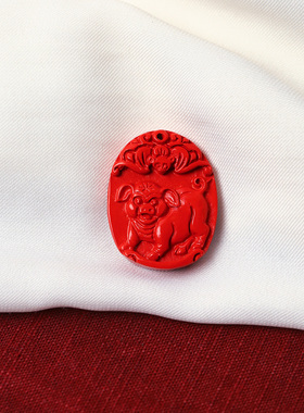 工厂福利 高含量天然真朱砂红砂十二生肖雕件牌吊坠本命年项链