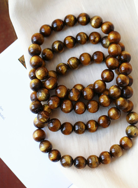 天然金丝海柳手串佛珠文玩