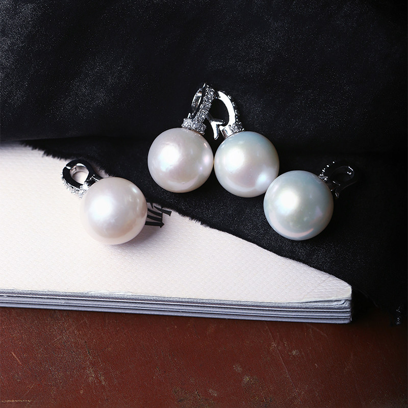 天然淡水白珍珠纯银扣头镶嵌款吊坠 女珍珠简约时尚锁骨饰品,淘宝优惠券,粉丝福利购,淘宝优惠卷