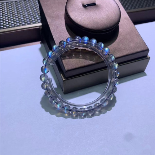 精品 天然透体彩光拉长石手链 女款水晶灰月光石手串饰品 - 图2