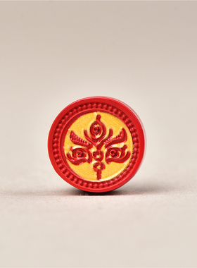 原矿高含量朱砂精品红砂彩绘唐卡五路财神吊坠男女款朱砂