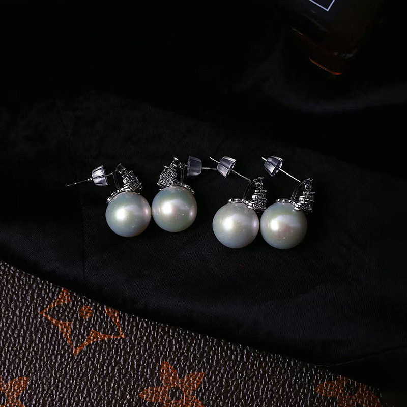 天然淡水白珍珠纯银镶嵌款耳钉耳坠 女款高端珍珠耳饰礼物,淘宝优惠券,粉丝福利购,淘宝优惠卷