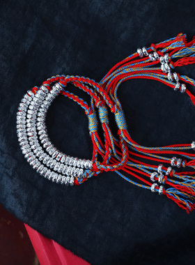 工厂直销足银盘缠手链 999纯银手工盘缠手链女款时尚国风