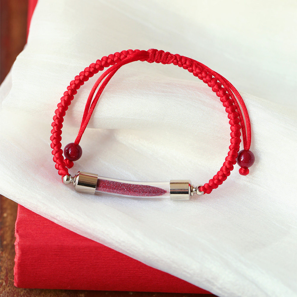 原矿朱砂紫金砂原矿粉嘎乌盒弯管款手编红手绳 女款朱砂手链饰品,淘宝优惠券,粉丝福利购,淘宝优惠卷