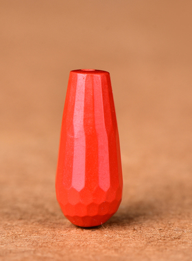 高含量天然红砂真朱砂切面千面桶珠隔珠小滴溜心形配件百搭款