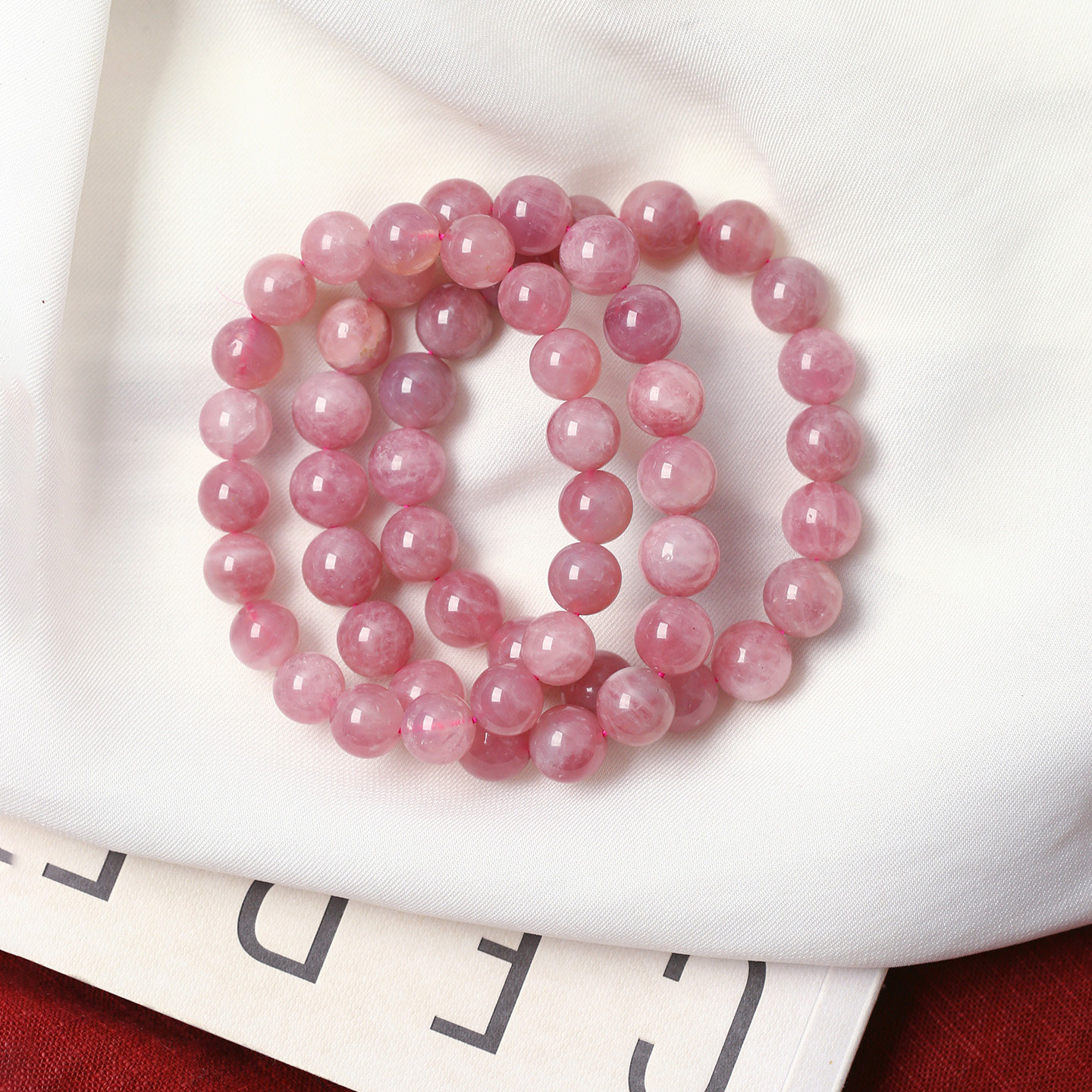 工厂处理 天然粉水晶老矿马粉圆珠款单圈手链 女款粉晶手串饰品,淘宝优惠券,粉丝福利购,淘宝优惠卷