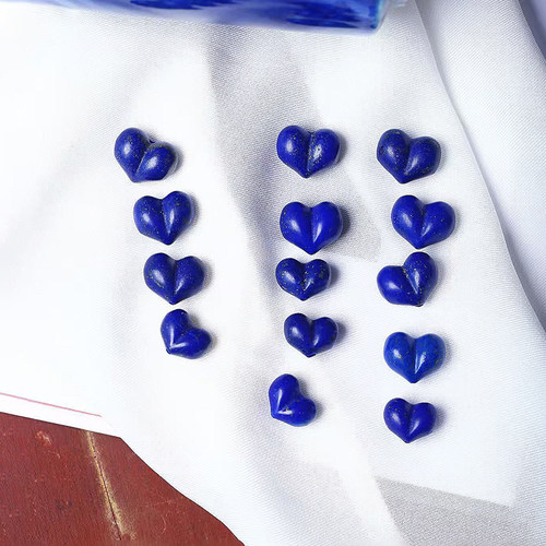 天然老矿青金石雕刻爱心配件屁桃款配件 女款锁骨链挂坠手链材料 - 图2