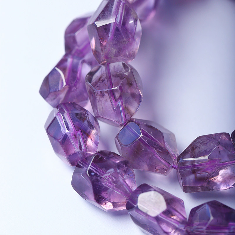 天然冰透紫水晶随形珠款手链 女款紫色水晶不规则珠手串饰品礼物,淘宝优惠券,粉丝福利购,淘宝优惠卷