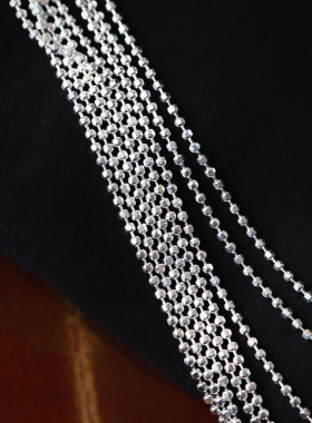 990圆珠豆豆银项链简约时尚锁骨