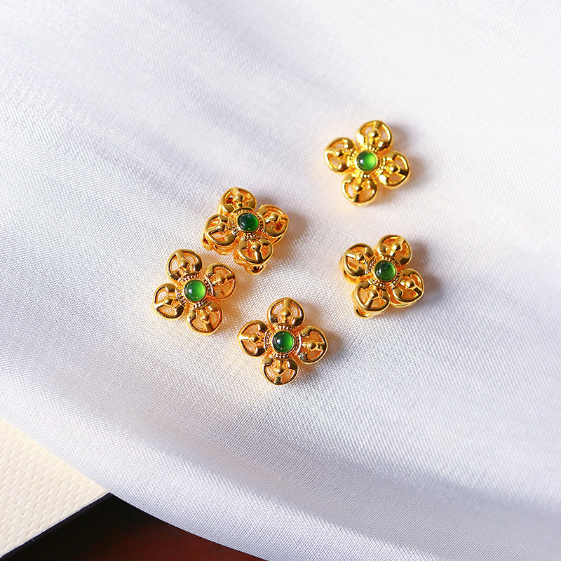 18K金镶嵌翡翠珍珠石榴石款配件挂坠K金镶嵌款隔珠材料女手工串珠,淘宝优惠券,粉丝福利购,淘宝优惠卷