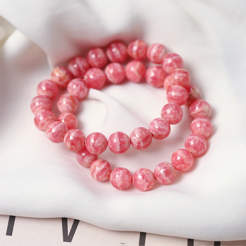 天然五花肉红纹石圆珠手链 单圈女水晶红纹石手串饰品礼物,淘宝优惠券,粉丝福利购,淘宝优惠卷