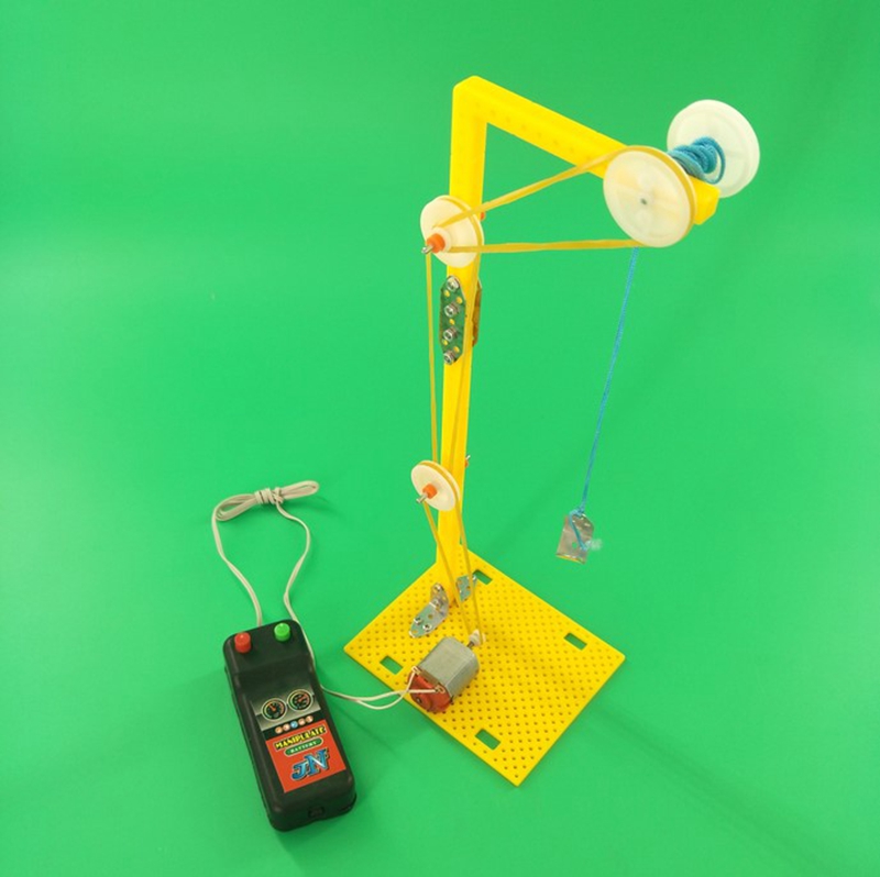 电动起重机自制塔吊 DIY科技小制作小发明科学实验材料 拼装玩具