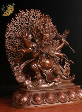 真古意纯铜六臂玛哈嘎拉佛像