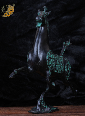 真古意马踏飞燕生日商务风摆件