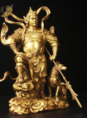 真古意杨戬二郎神工艺品铜佛像