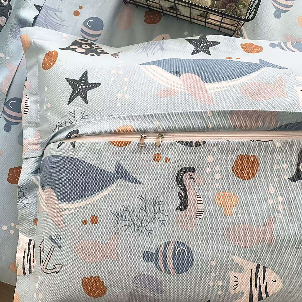 海底世界高档纯棉老粗布床单三件套全棉帆布儿童卡通榻榻米大炕单,淘宝优惠券,粉丝福利购,淘宝优惠卷