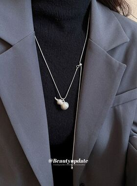 新中式拉丝葫芦吊坠项链休闲简约