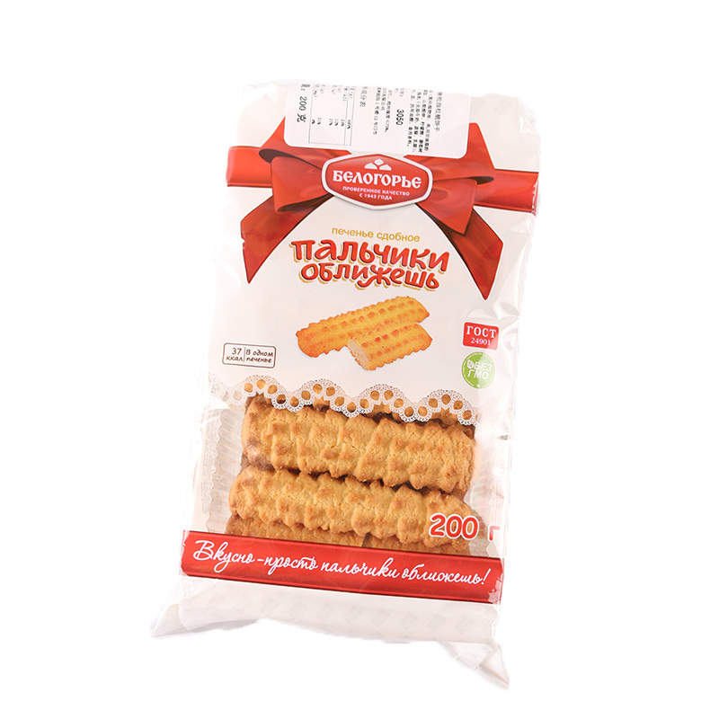 俄罗斯进口红丝带吮指饼干玉米味酥性松脆饼干棒条儿童休闲零食品 - 图3