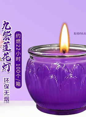 九紫离火紫色无烟植物酥油灯